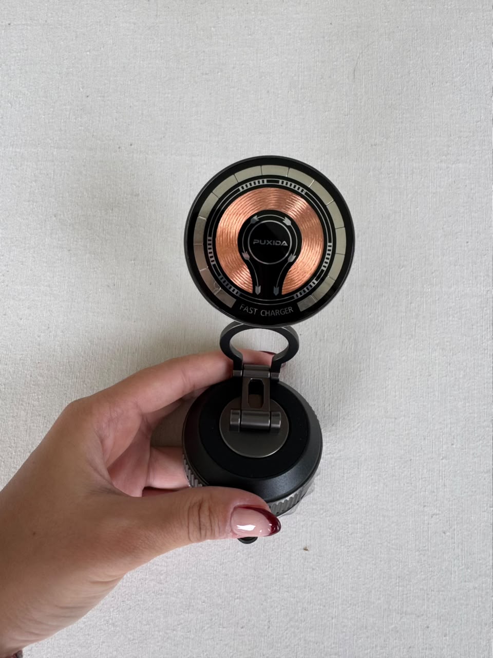 Soporte Celular Magnetico Iman Auto Gira 360 Magsafe Negro - Imagen 2